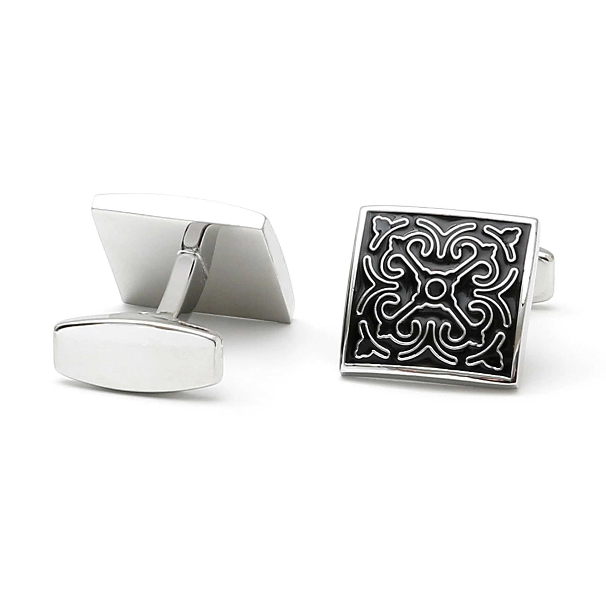 Cufflinks for Men TOMYE XK24005 Fashion Blue Black Pattern Buttons Casual Formal Dress Shirt Cuff Links Wedding Gifts Jewelry W250606