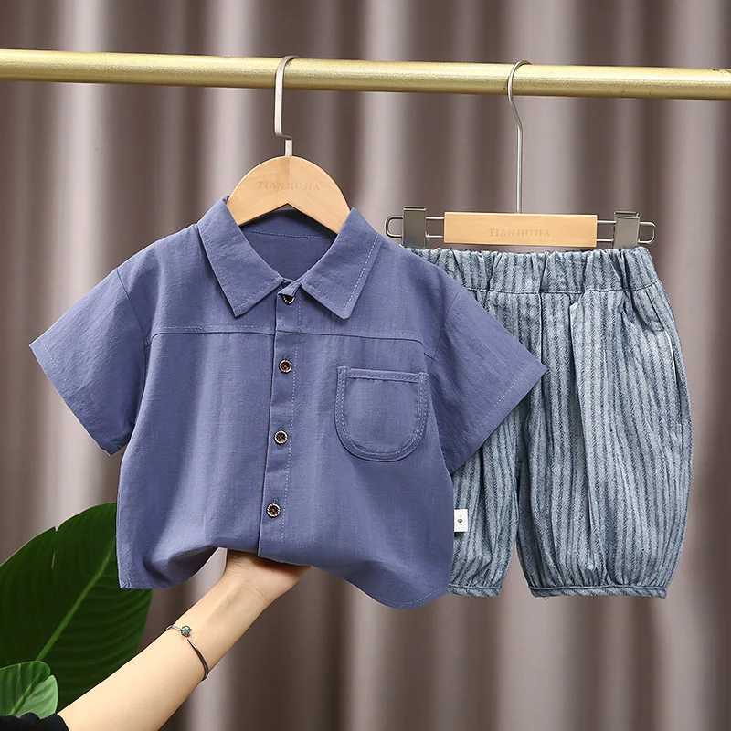 Boys Clothes Sets Summer 2025 Children Fashion Shirts Short Pants 2pcs Casual Suit For Baby Outfits Kids Shorts Tracksuits 4 5Y R250606
