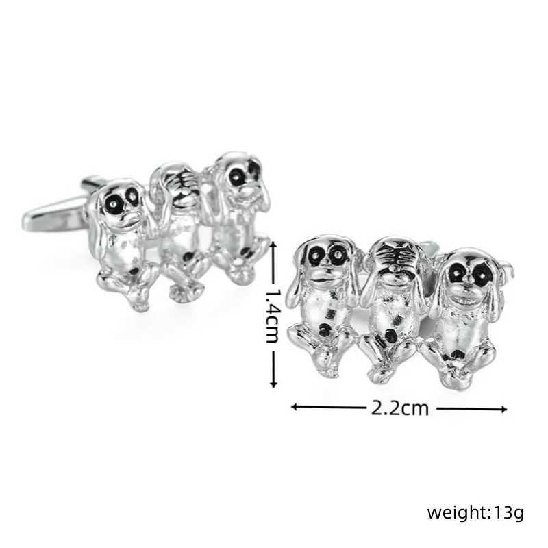 Classical Mens French Shirt Cufflinks Animal Three Monkeys Cuff Buttons Wedding Suits Accessories Jewelry Gifts W250606