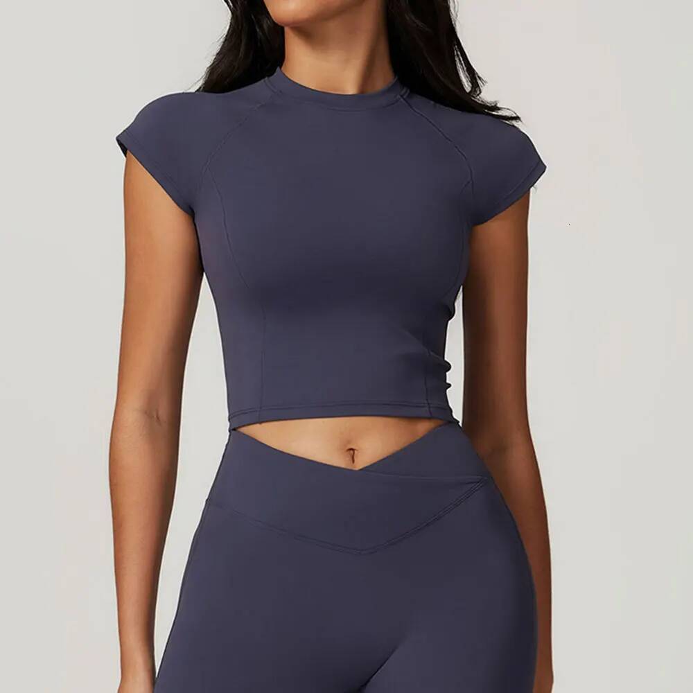 Sexy Sports T-shirts Women Yoga Short Sleeved Tight Running Breathable Fiess T-shirt Gym Tops Push Up Workout Clothes