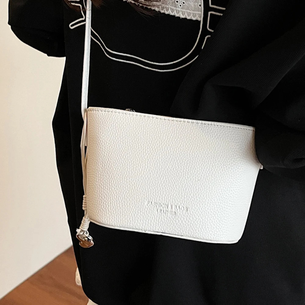 Lychee Pattern Solid Color Square Crossbody Bag Womens Simple Zipper Casual All-Match One Shoulder Bags Daily Commute Packs 250605