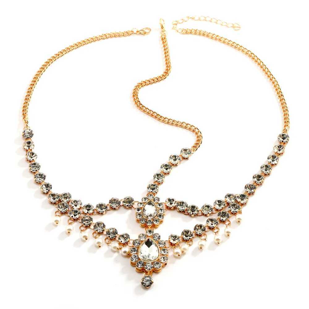 Bohemian Fashion Vintage Head Chain Forehead Headband Women Rhinestone FringeHead Tiara Bridal Wedding Hair Accessories Jewelry Z250605