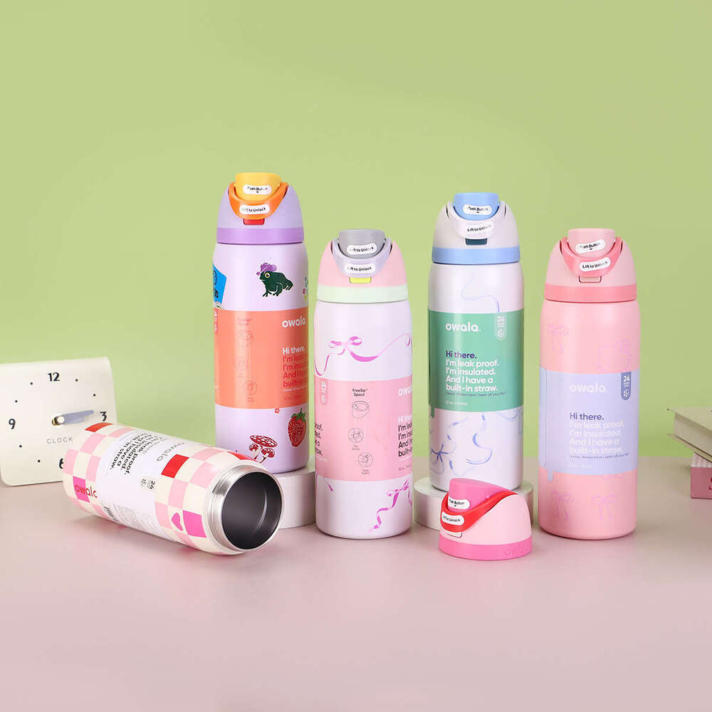 Owala FreeSip fruit stainless steel insulated cup, outdoor portable straw bouncing cup, kettle, water cup, new kettle