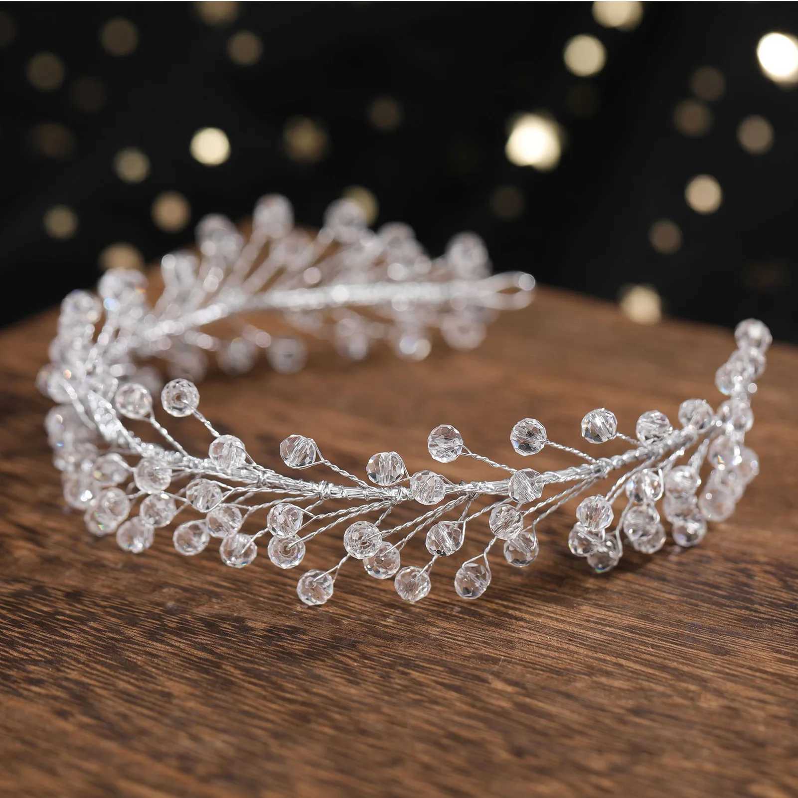 Elegant Crystal Headbands White/Red Beaded Hairbands for Bride Wedding Women Girls Birthday Party Hair Jewelry Accessories Z250605
