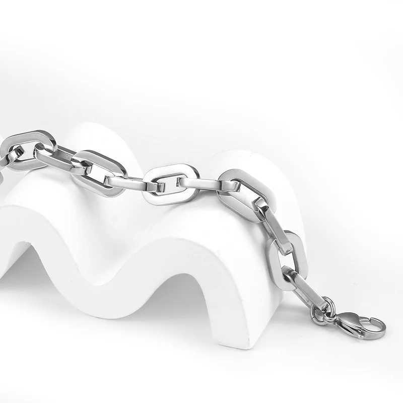 New 316L Stainless Steel Cable Square Chain Bracelet for Men Women IP Gold Plated Hip Hop Charm Solid Metal Jewelry Kpop Gift W250606