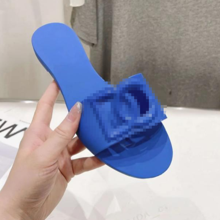 Designer Sandals Women D-Logo Interlocking Slides Rubber Slippers Ladies Flat Beach Jelly Script Summer Fall Mules Outdoor Waterproof Luxury size 35-41