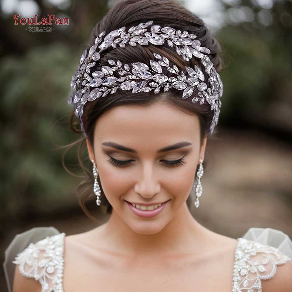 TOPQUEEN Bridal Crowns and Tiaras Woman Headgear Rhinestone Hairbands Wedding Accessories Bride Headband Headdresses HP304 Z250605