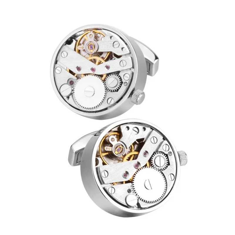 SAVOYSHI Brand Mechanical Watch Movement Cufflinks for Mens Shirt Cuff Functional Watch Mechanism Cuff Links Designer Jewelry W250606