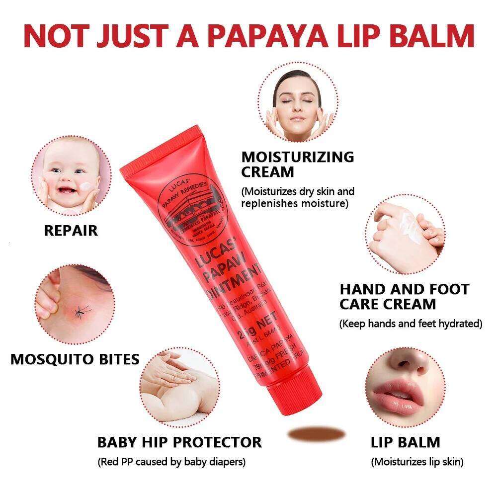 Lucas Papaw Ointment Multifunctional Protector Hydrating Lip Balm Diaper Natural Plant Papaya Cream Korean Cosmetics free shipping