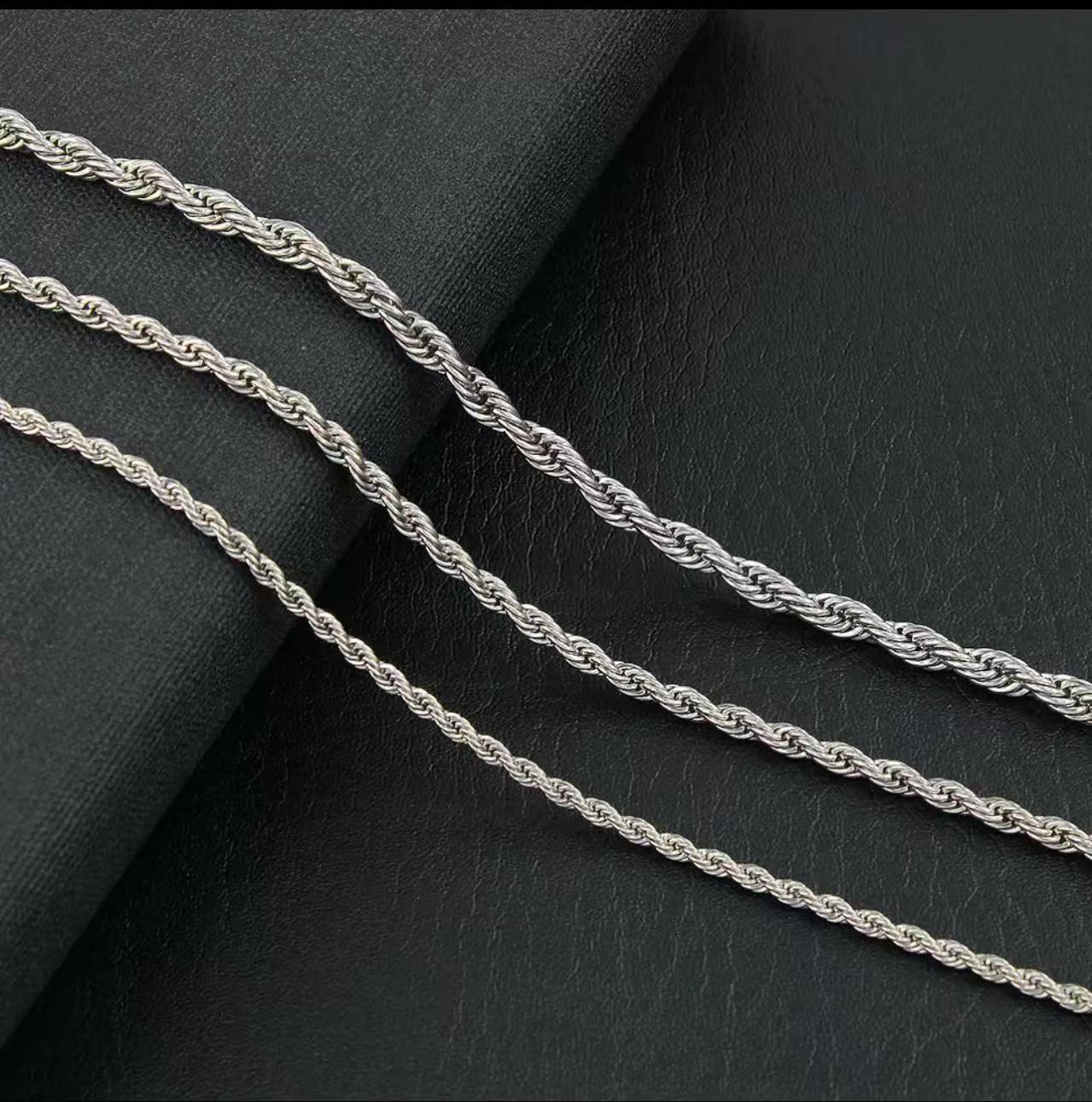 Mens Hip Hop NecklacePure Filled Real Solid Gold Men Simple Style Rope k Chains
