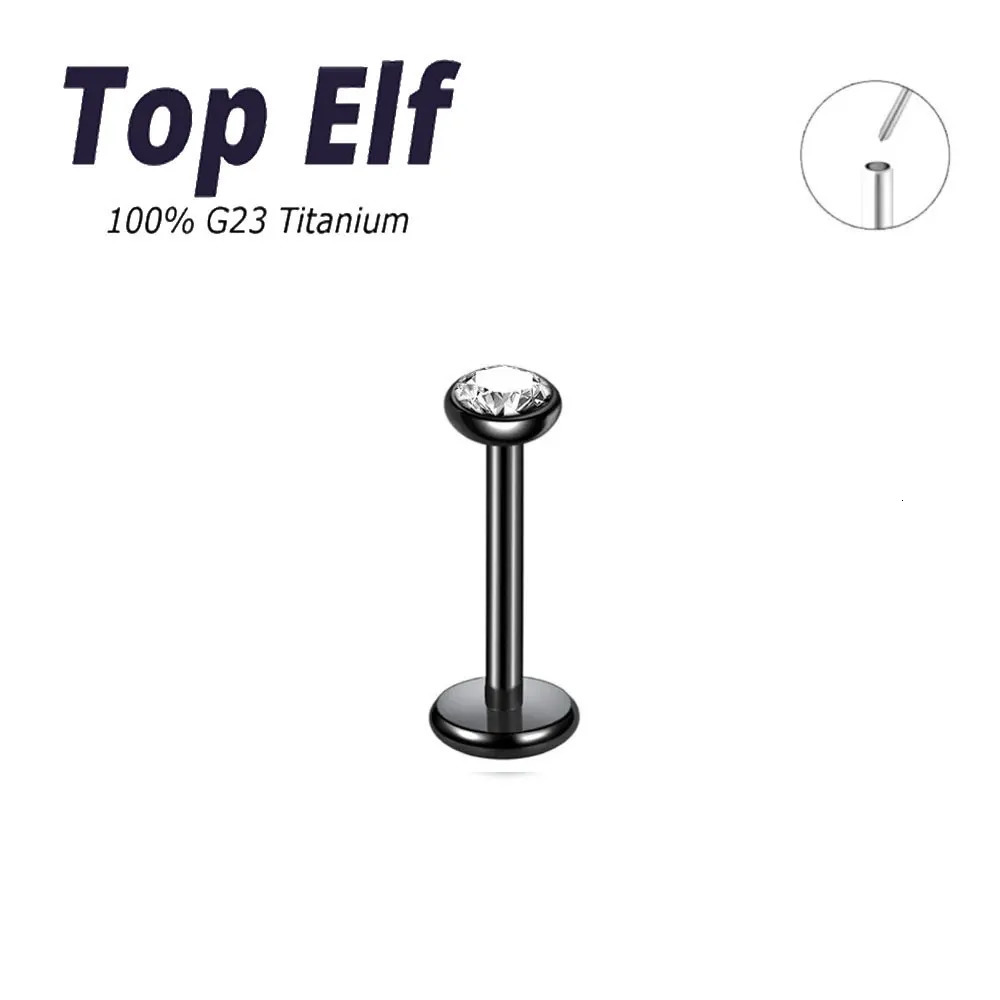 1/10/50PC G23 ASTM 36 Push In Style Lip Labret Piercing Colorful CZ Crystal Ear Helix Piercings Jewelry 16g 18g 20g 250605