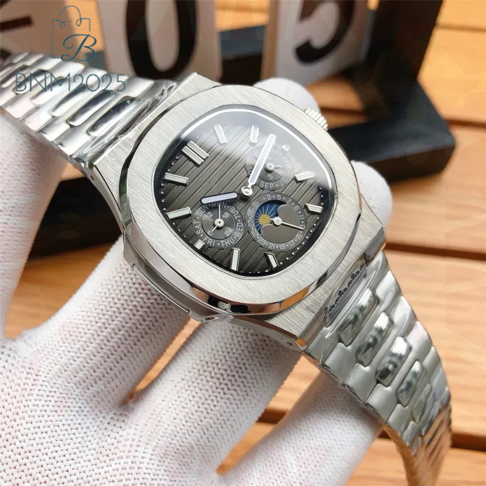 Pteak Phliippe Men's Watches Designer Fine Watches Automatic Mechanical Multifunctional Movement Watches Stainless Steel Bracelet Luminous Patekedly Philipely
