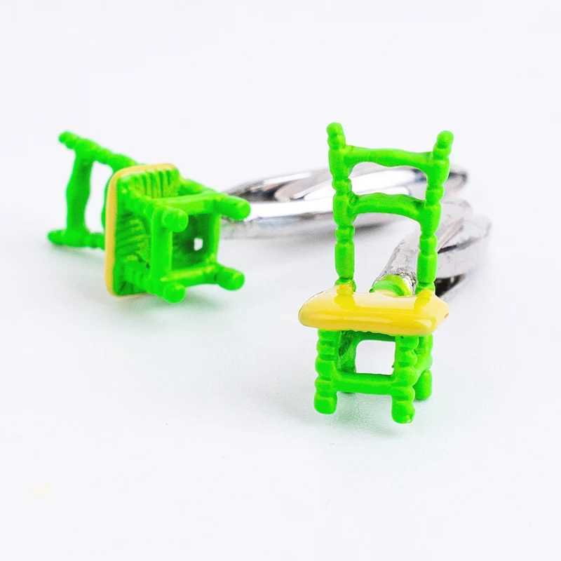 Novelty Mens Cufflinks Funny Chair Red Green Yellow Colors Cuff Links Toy Jewelry For Party Birthday Gift Wholesale Retail W250606