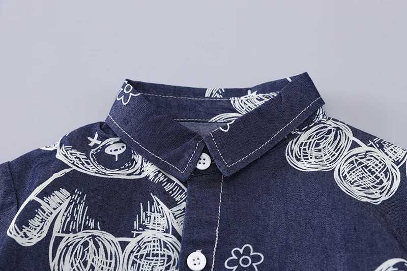 New Summer Boys Denim Clothing Sets Children Fashion Cartoon Bear T Shirt Shorts 2pcs Infant Baby Casual Outfits Suits R250606