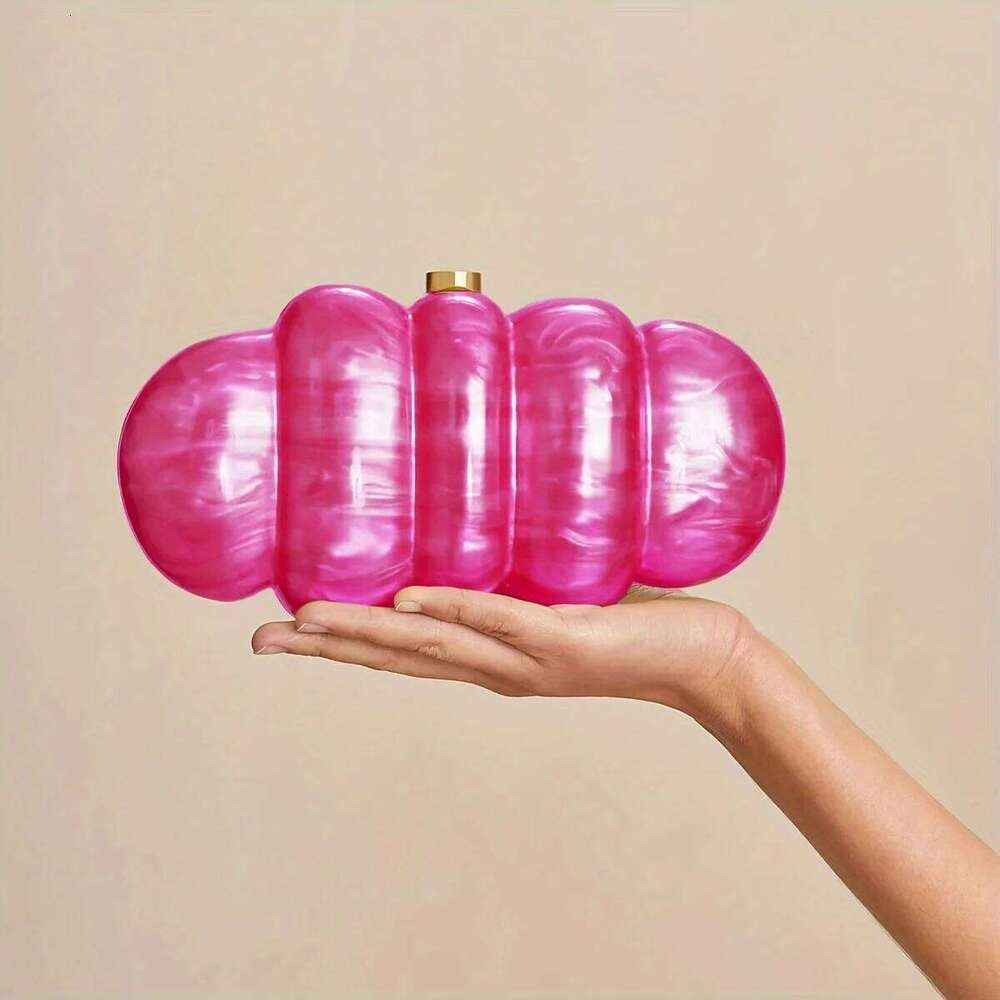 Women Designer Green Pink Circular Boston Acrylic Box Day Clutch Purse Handbags Marble Small Beach Summer Party Evening Bag Chic