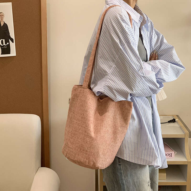 for Women New Single Shoulder Bucket Velvet Material Versatile Texture Casual Commuter Handbag Tote Large Capacity Crossbody Bag