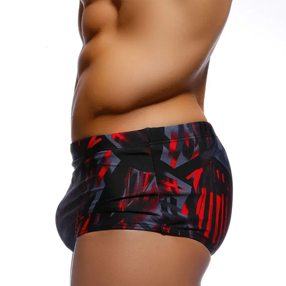 Men Swimwear Brazilian Traditional Cut Swimsuits Swim Bikini Surf Boxer Briefs Board Shorts Trunks Black and Red Sunga 250530