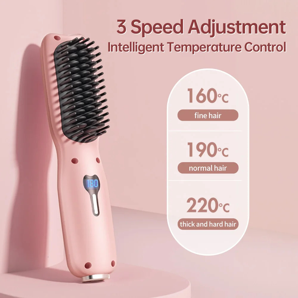 Electric Comb Multifunctional Straight Hair Straightener Comb Negative Ion -Scalding Styling Tool Straightening Brush 250605