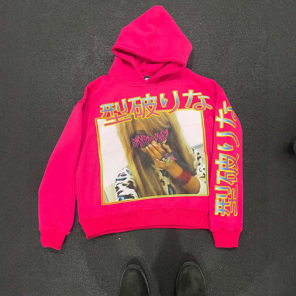 Hoodie with Printed Pattern Long Sleeve Pullover Street Fashion Y2K ddmypluto