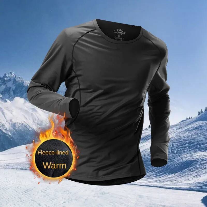 Ddmyoutdoor Men S Winter Morning Warm PCS Running Set Sports Underwear Fast Drying Skiing Basketball Training Clothes Fleece Tracksuit Jogging Suit