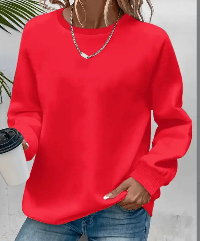 Spring Autumn Winter Unisex Loose Fit Sports Crewneck Pullover Sweatshirt Long Sleeve Casual Top B5