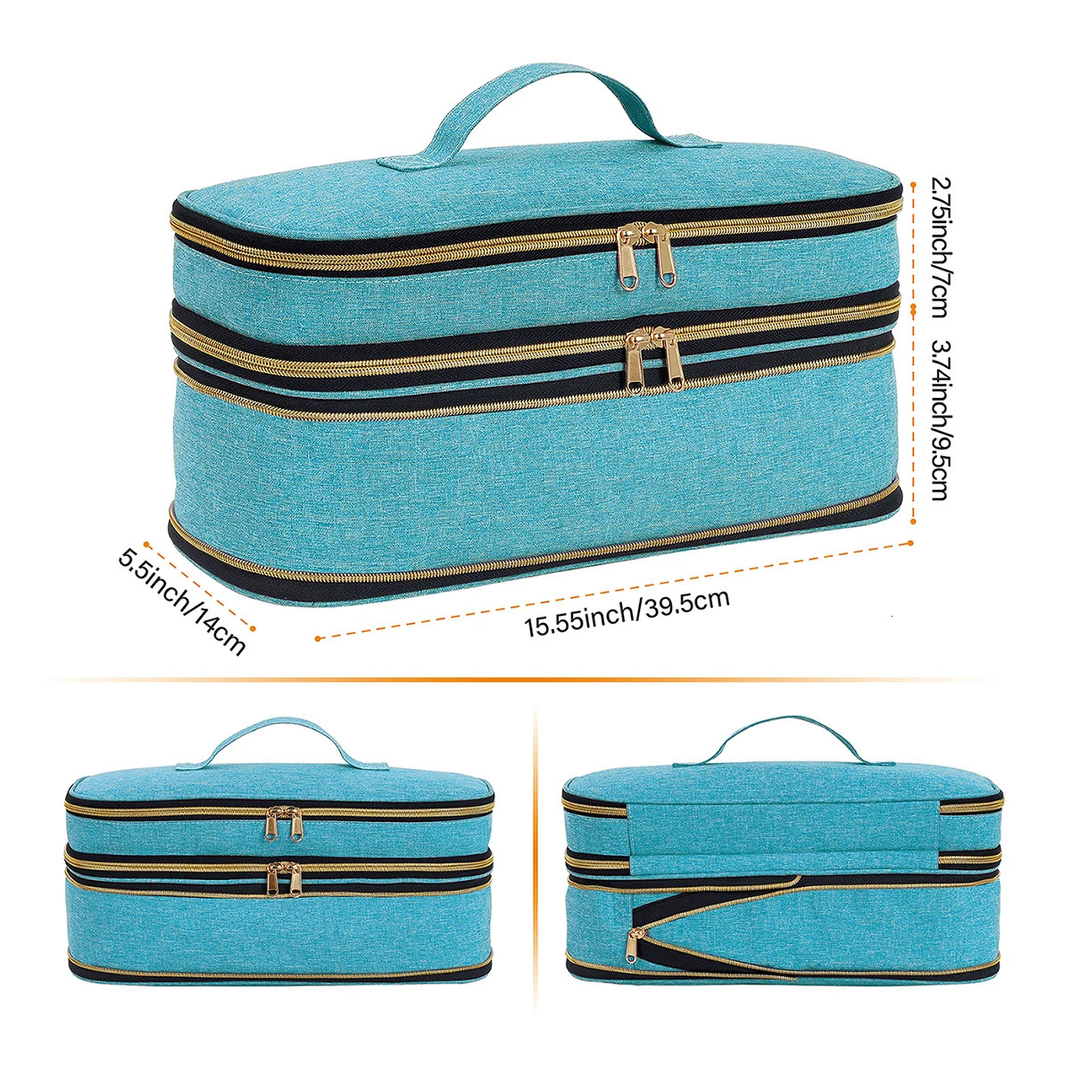 Doublelayer largecapacity expandable storage bag can accommodate hair dryersstyling toolscombs and other care products 250605