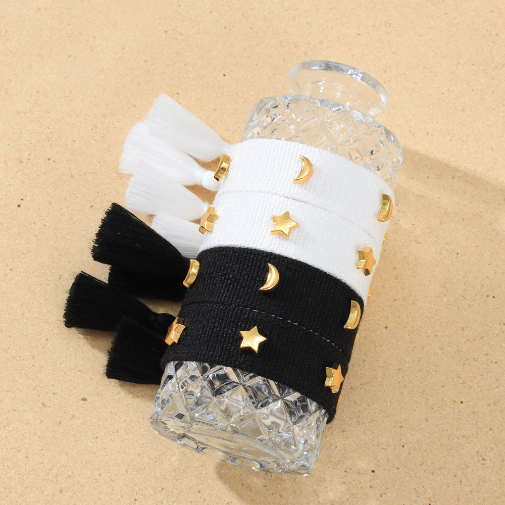 Handcrafted Stars & Moon Alloy Charms Bracelet - Stylish Wristwear Elegant Star-Moon Motif Chain Bracelets for Sisters