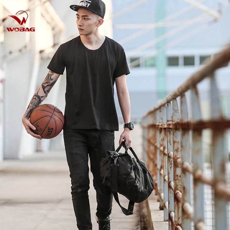 Fashion Black Weekend Short-distance Travel Bag Foldable Men Sports Training Handbag Large Capacity Yoga Women Duffel Bag 250605