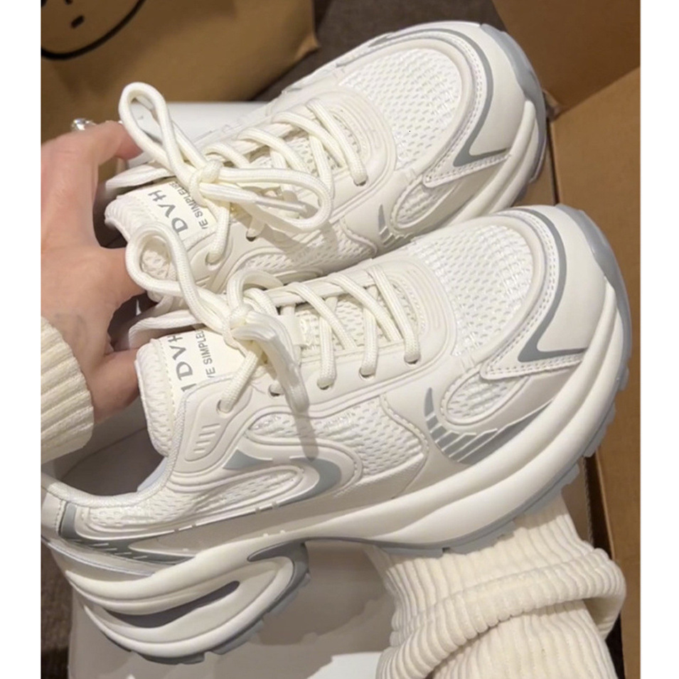 Platform Dad Sneakers For Women Summer New White Small Stature Casual Shoes Street Style Height Increasing Thin Mesh Breathable Sports Shoes Ddmysatur