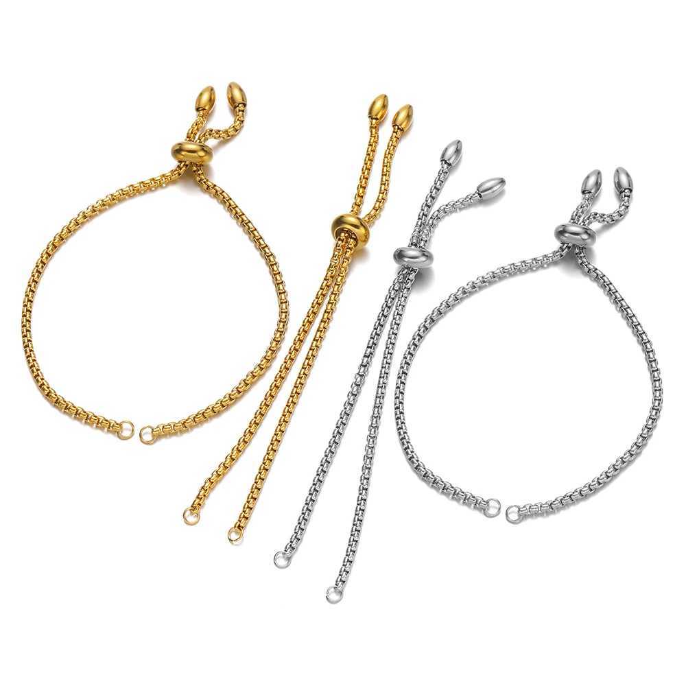 3pcs Stainless Steel Adjustable Boho Bracelets Chains Connectors for DIY Womens Pendant Bracelet Jewelry Gifts Crafts Making W250606
