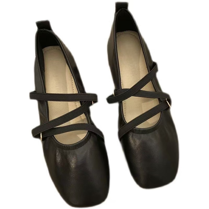 Sier Mary Jane Woman Trend Womens Loafer Barefoot Shoes Square Toe Elegant Flats for Women Footwear 241014