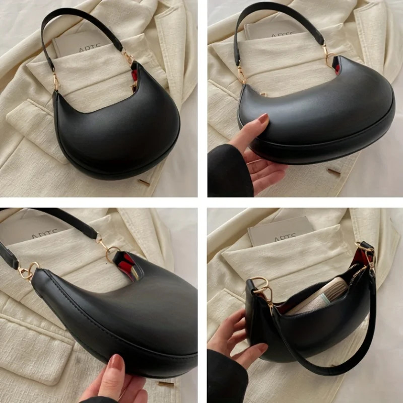 Fashionable High-end Moon-shaped Baseball Bag Showing Womens Single Shoulder Bag 250605