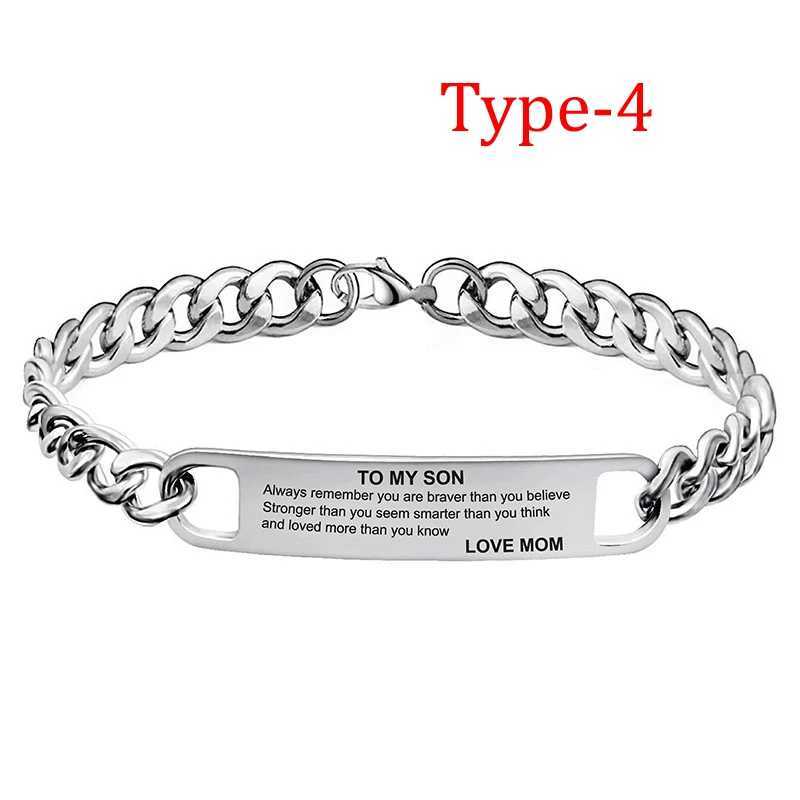 Inspirational Bracelet Mens Stainless Steel Personalized Engraved Bracelet Daughter Son to Father Gift Graduation Gift for Son W250606
