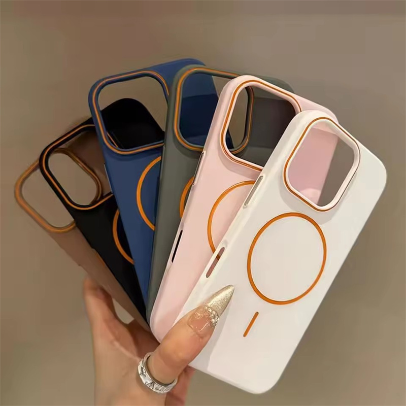 Ultra Thin Simple Hit Color Magnetic Phone Case for iPhone 16 15 14 Plus 13 12 11 Pro Max Matte Wireless Charging Hard Magsafe Cover
