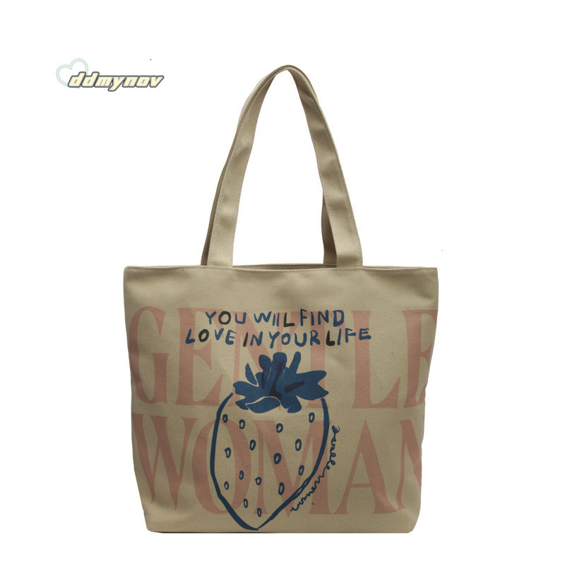 Large Capacity Letter Canvas for Women, Summer New Trendy Fashion Single Shoulder Tote Bag, Outdoor Handheld Shopping Bag ddmynov