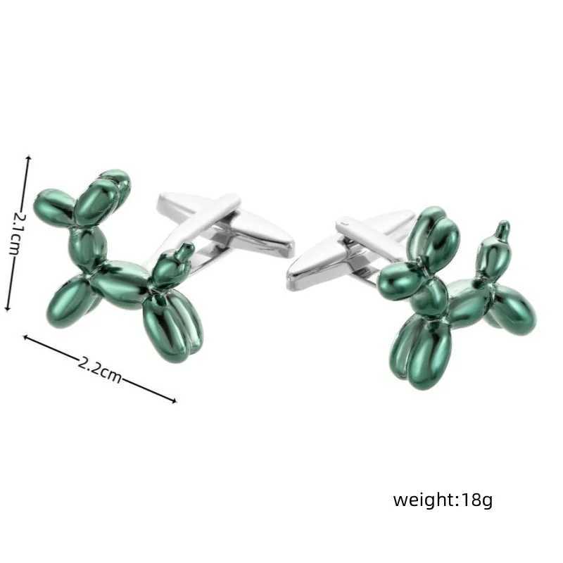 Mens French shirt cufflinks made of copper material fun small animal green balloon dog cufflinks Jewelry wholesale W250606