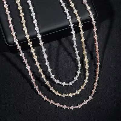 Wholesale Bulk Manufacture 925 Silver Moissanite Necklace for Men and Women Stylish Bracelet for All