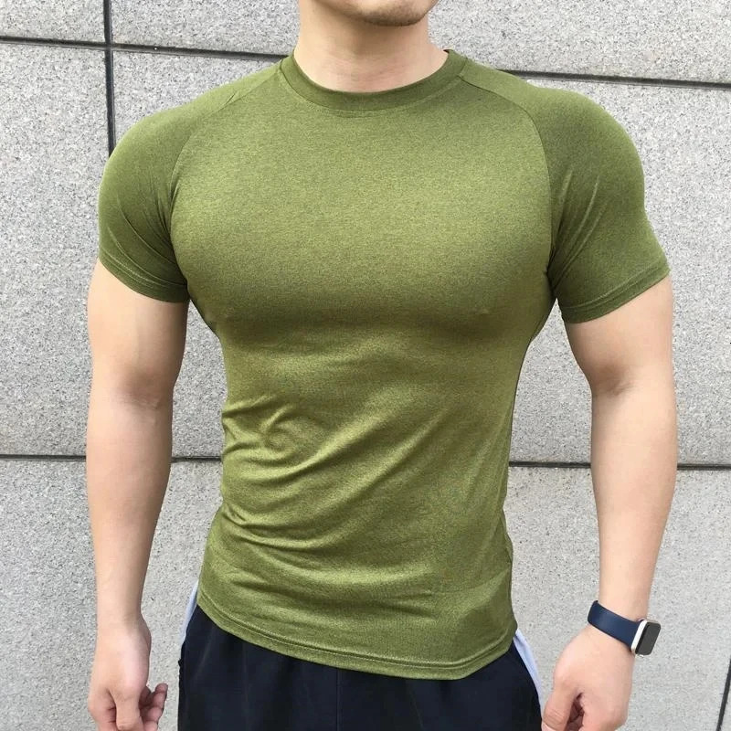 Men Summer Short Sleeve Fitness T Shirt Running Sport Gym Compression T Shirt Workout Casual High Quality Tops Clothing 250605