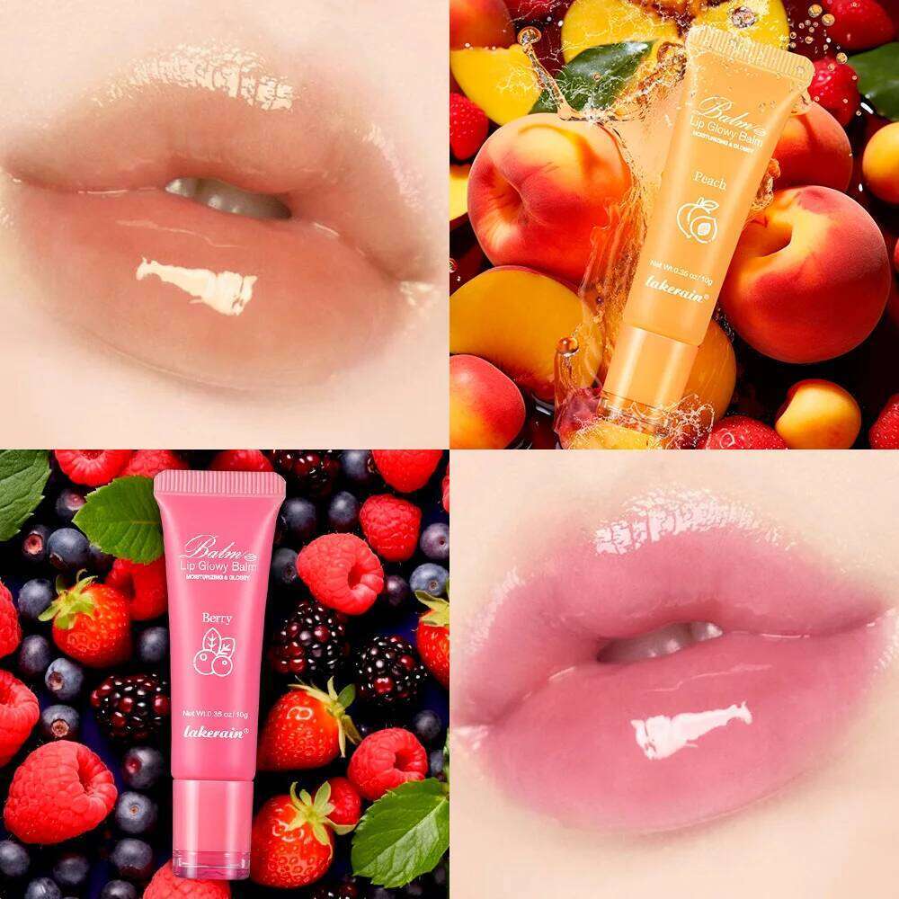 Moisturizing Glow Blam Liquid Gel Mask Reduce Line Remove Dead Skin Peach Grape Lip Gloss Lips Care Product 10g free shipping