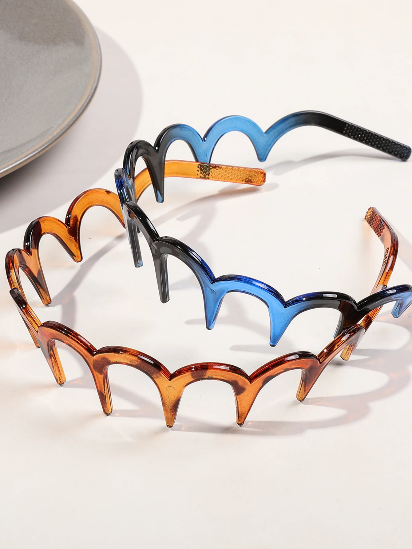 5pcs Multicolor Hairbands for Women GirlsNon-Slip Zig Zag HeadbandsTeeth Comb Hair HoopDaily UseYoga Spa Parties 250529