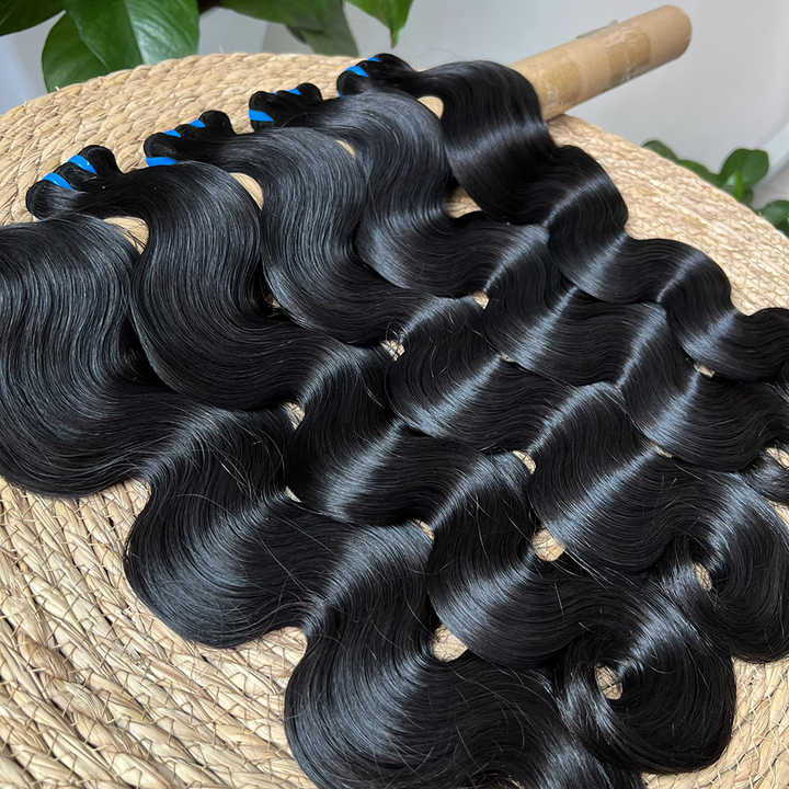Free shipping Vieamese Super Drawn Body Wave Weaves Unprocessed Hair Extensions Natural Color 100g/bundle Double Wefts 3Bundles/lot