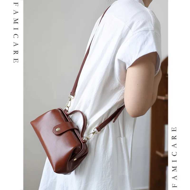 Hot sale Women Bag High Quality Waterproof Genuine Leather Messenger Lady Minimalist Doctor Handbag Girls Crossbody Shoulder Bag M250606