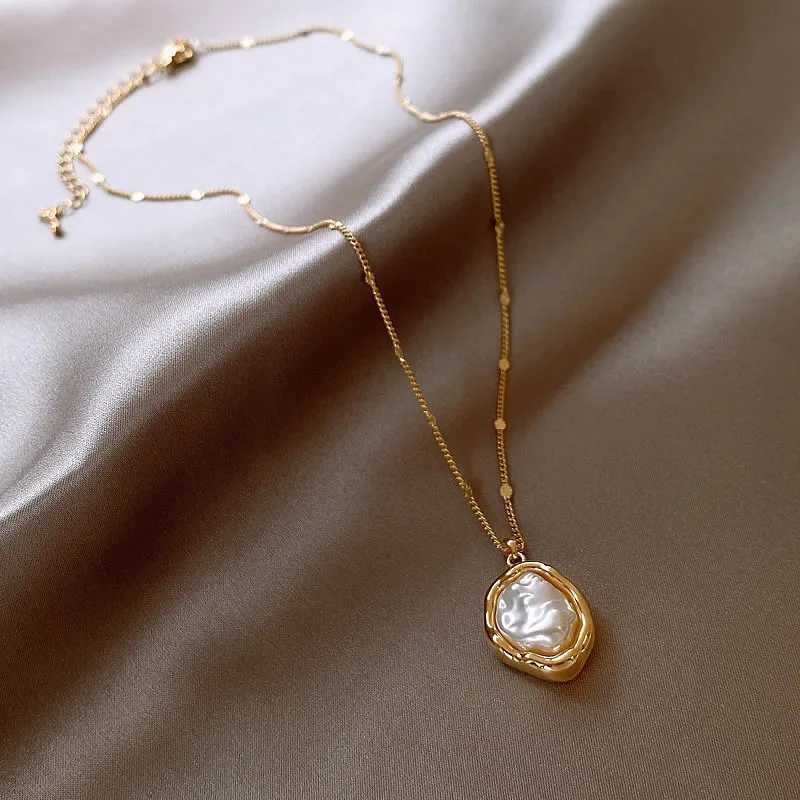 New Irregular Baroque Pearl Pendant Necklace For Women Fashionable Personalized Daily Accessory Party Jewelry Birthday Gifts Y250605