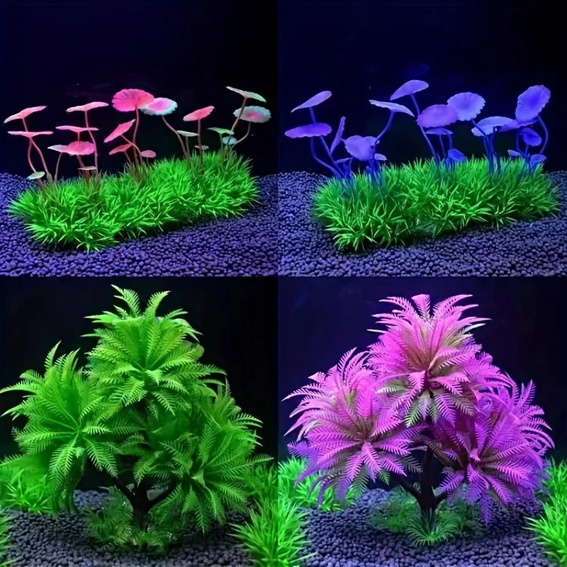 Fish tank landscaping aquarium decoration plastic coconut tree plant simulation seaweed ornaments 250604