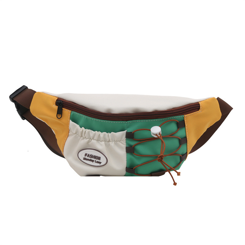 designer Korean Style Niche Design Crossbody Bag Japanese Style 2025 Retro Color-Block Casual Chest Bag for Women and Men Sports Fashion Waist Bag