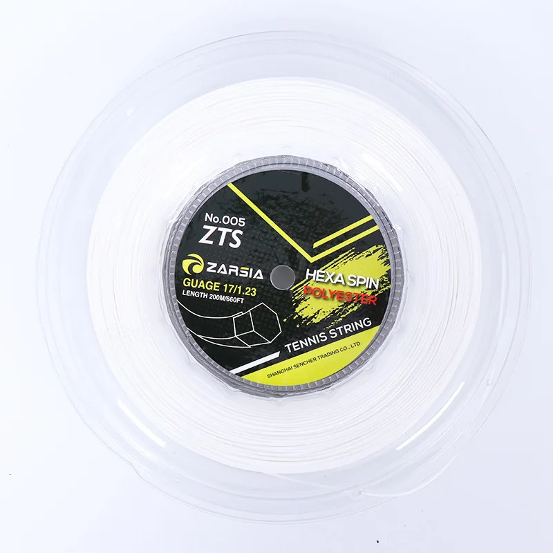 ZARSIA Hexagon Tennis Strings Durable Hex Polyester Racket String 1.23MM 200M 1 Reel 250605
