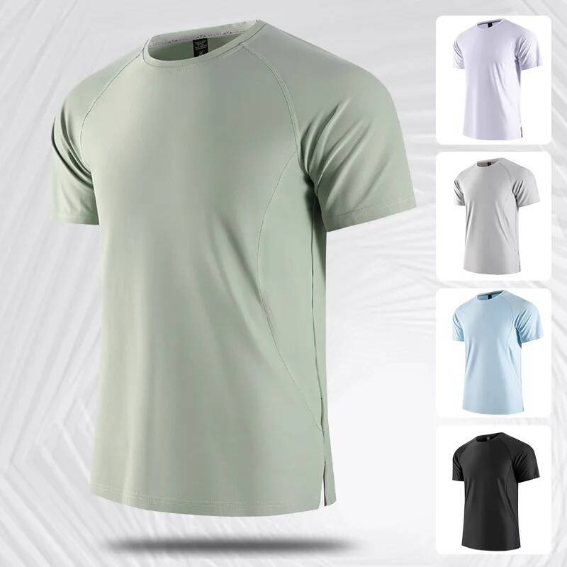 Ddmyoutdoor Breathable Quick Dry Men Running Gym Fiess Training Male High Quality Sports T Shirts Oversized Ice Silk Tops Jogging Suit