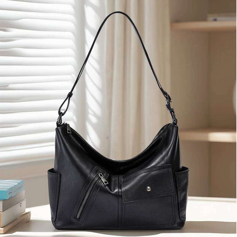 Designer Bags 2025 Cow Genuine Leather Shoulder Bag Ladies Casual Soft Cowhide Retro Handbags Female Fashion Design Crossbody Bags Luxury Bag