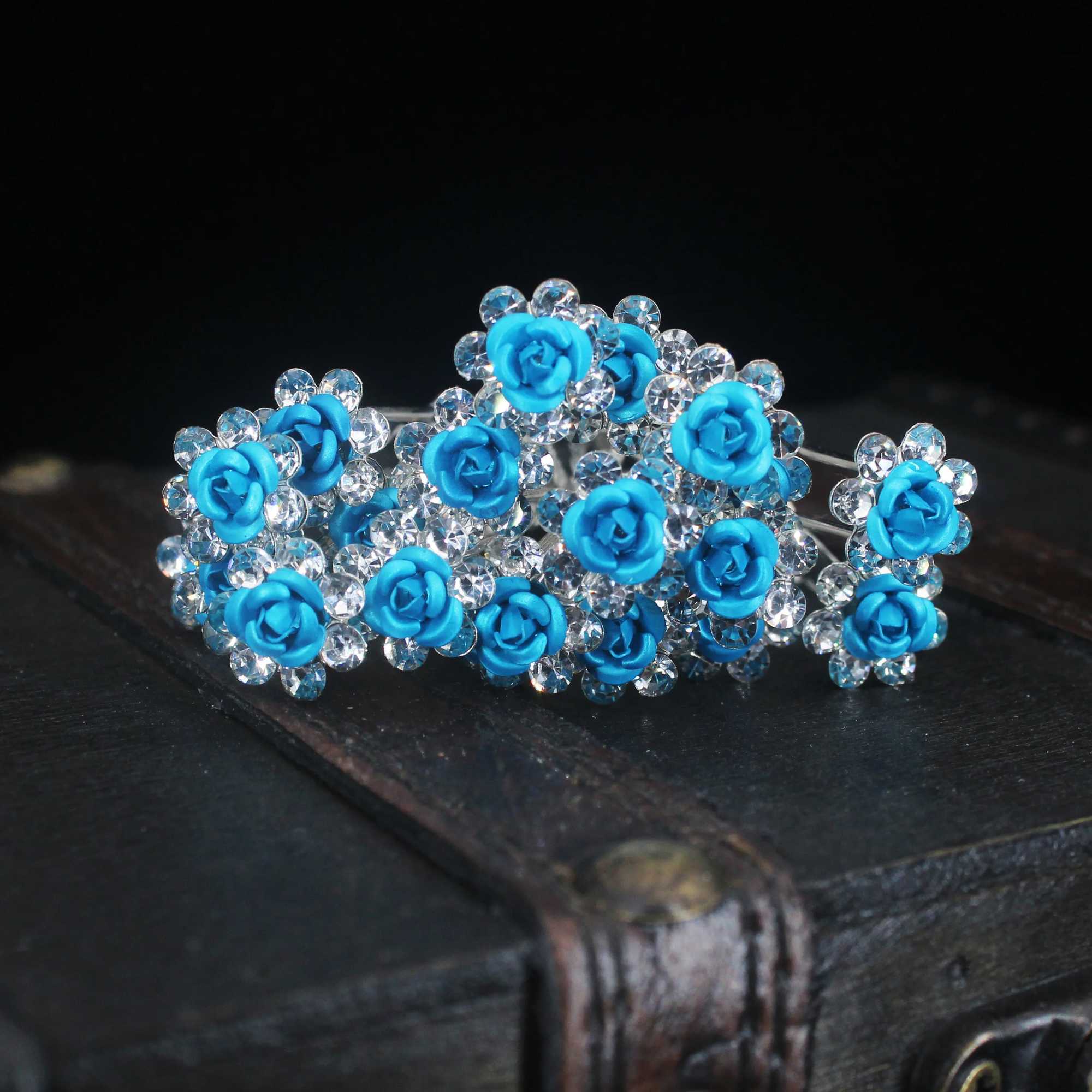 Wedding Bridal U Shape Rose Hair Pin Barrettes Crystal Hairpin Clips Hair Jewelry DIY Accessories Hair Braider Styling Tools Z250605