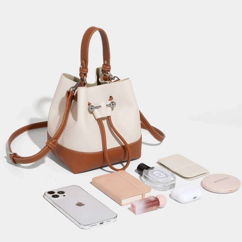 Classic Mini Bucket Bags For Women Designer Handbags And Purses 2025 New In PU Splicing Design Sequined Underarm Shoulder